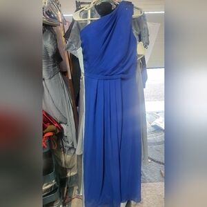 #173 blue one shoulder dress size 14